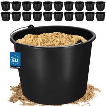 Stavební hospodářské na maltu plastové černé 12 l sada 20 ks.