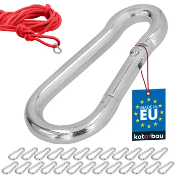 Hasičský karabina pro houpačky lana sítě kovová 40 mm sada 25 ks.