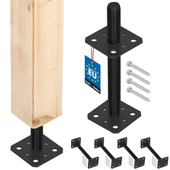 Podstavec sloupu šroubovací nastavitelný antracit 80x80x250 mm sada 4 ks.