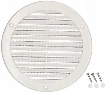 Ventilační mřížka kulatá fi 150 mm s mřížkou - Barva bílá