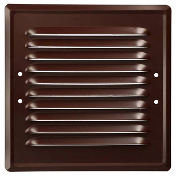 Krátka ventilační mřížka komínová kovová 16,5x16,5 s dráty - Barva hnědá