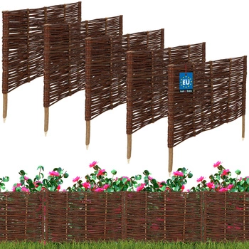 Proutěný zahradní plot poháněný palisáda lemování 60x40 cm sada 5 ks.