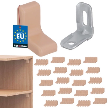 Komandorek nábytková úhlová konzola s víčkem buk sada 100 ks.