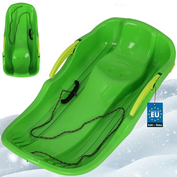Sáně s brzdou a provázkem sjezdové zelené 79 cm