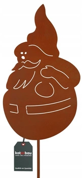 Socha Mikuláš figura dekorace do zahrady kov rez - Barva hnědá