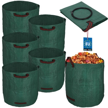 Zahradní koš na listí trávu kulatý skládací 270 l sada 5 ks.
