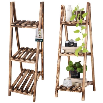 Dřevěný zahradní záhon pro rostliny terasa vypáleno