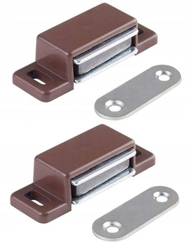 Nábytkový zámek magnetický pro skříňky - 2 ks - Barva hnědá