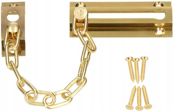 Dveřní zarážka řetízkový zámek mosaz