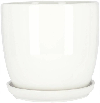 Keramický květináč ochranný květináč s podstavcem bílý ⌀17 cm kotarbau