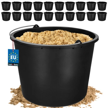 Stavební hospodářské na maltu plastové černé 20 l sada 20 ks.