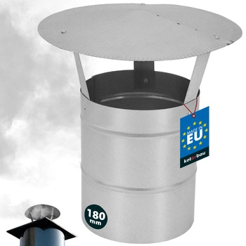 Stříška kouřová na komínové potrubí pozinkovaná stříbrná 180 mm