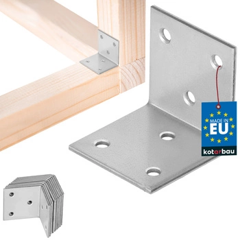 Tesařský úhelník nerezový pozinkovaný 40x40x40 mm sada 12 ks.