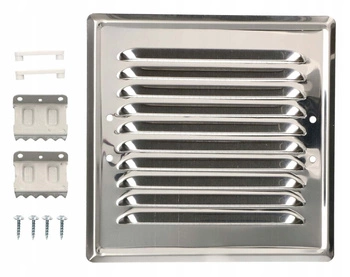 Krátka ventilační mřížka komínová kovová 16,5x16,5 s dráty - Barva nerezová