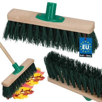 Štětka koště dřevěné na listí podlahy dlaždice nylon 30 cm