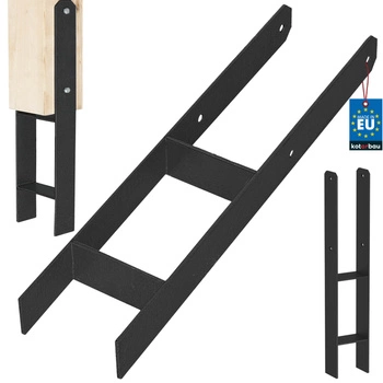 Základna sloupu h pro zabetonování pozinkovaná černá 120 mm