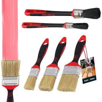 Měkké kulaté a ploché štětce sada 5 ks.