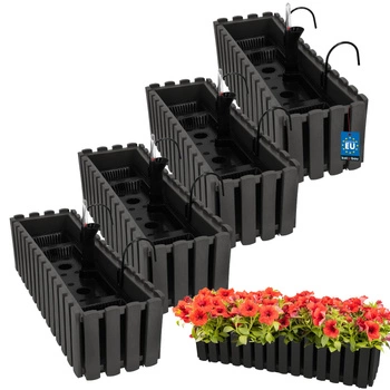 Květináč balkónový šedý na zábradlí 600 MM Sada 4 ks..