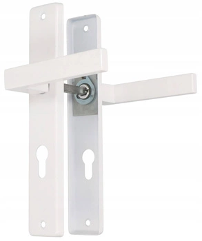 Kľučka dverová biela dlhý štít dverí 72 vložka - Farba biela