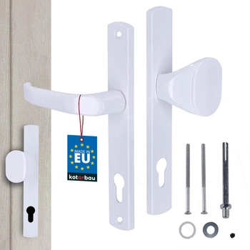 Klika s vložkou pro branku vrata dveře hliník bílá 92 mm