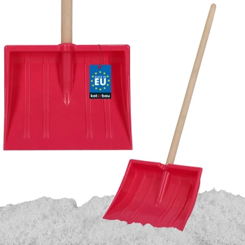 Dětská lopata na sníh s dřevěnou rukojetí růžová