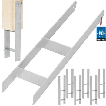 Základna sloupu h pro zabetonování pozinkovaná stříbrná 140 mm sada 6 ks.