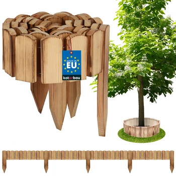 Zahradní plot palisádový dřevěný obrubník hnaný opaline 200x10 cm