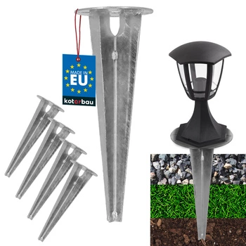 Podstavec pro zahradní svítidla zapuštěný do země kotevní 115 mm sada 4 ks.