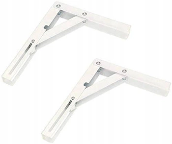 Držák úhelník skládací na polici 200 mm rozkládací  2 ks - Barva bílá