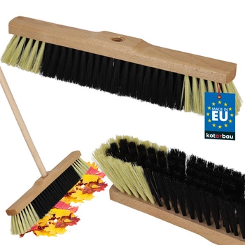 Kartáč dřevěný na listí, podlahy, kostky nylon 40 cm