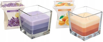 Sada skleněných vonných svíček tricolour - 2 ks. kotarbau