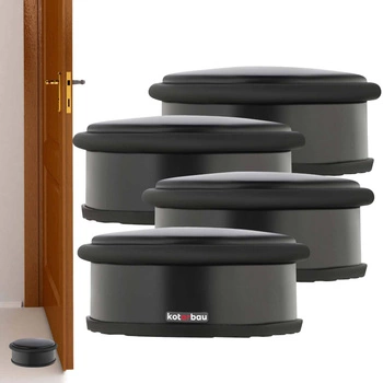 Volně stojící dveřní zarážka černá 4 cm sada 4 ks.