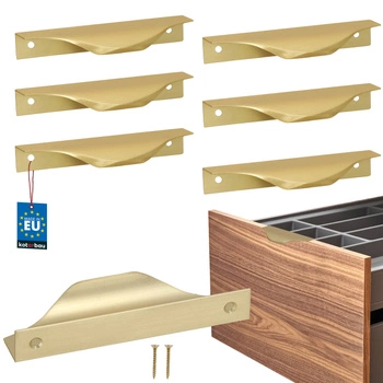 Hranatá nábytková úchytka moderní hliník zlatý mat 96 mm sada 6 ks.