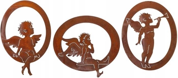 Sada kovaných figurek zahradní ozdoby rezavý anděl