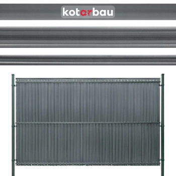 Kryt plotového panelu s pásy šedý 172 cm