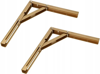 Sklopný roh pro polici 300 mm rozkládací  2 ks - Barva zlatá