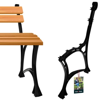 Noha pro zahradní lavičku s opěradlem hliník 74x51 cm