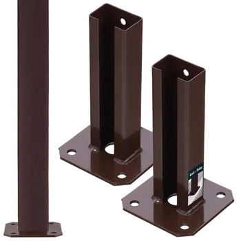 Podstava sloupu, připevnitelná 60x40 mm, sada 2 ks - Barva hnědá