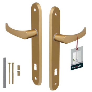 Sada dveřních klik 90 zlatý dlouhý klíč rozeta