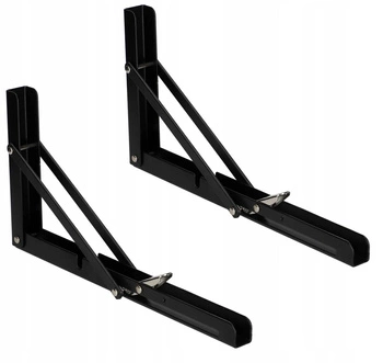 Skládací podpěra police 300mm černá sada 2 ks.