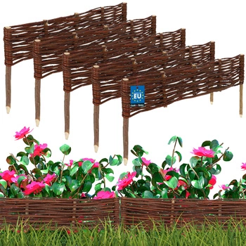 Proutěný zahradní plot poháněný palisáda lemování 60x10 cm sada 5 ks.