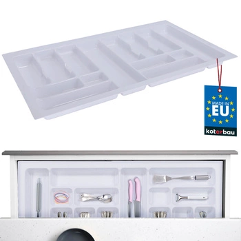Organizér na příbory vložka do kuchyňské zásuvky bílá 49x83 cm