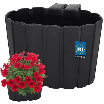 Balkonový květináč na zábradlí s držadlem k zavěšení antracit 200 mm