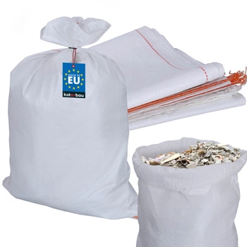 Polypropylenový pytel bílý na suť písek uhlí tráva mouka 30 kg 50x80 cm