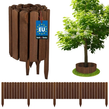 Zahradní plot palisádový dřevěný obrubník hnaný hnědý 200x30 cm