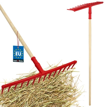 Hrábě na seno s lakovanou dřevěnou násadou 1,5 m