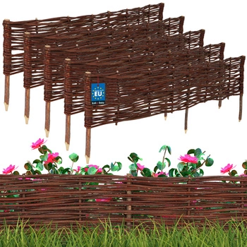 Proutěný zahradní plot poháněný palisáda lemování 120x20 cm sada 5 ks.