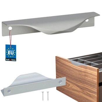 Hranatá nábytková úchytka moderní hliník stříbrná 96 mm