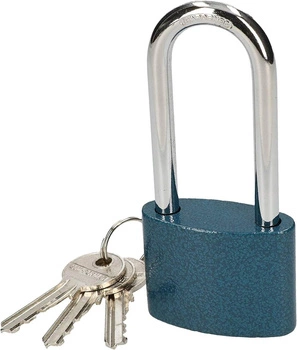 Litinový visací zámek s dlouhou rukojetí, klíč k zámku 50 mm