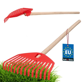 Hrábě pro děti mini zahradní plastové s rukojetí oranžové 70 cm